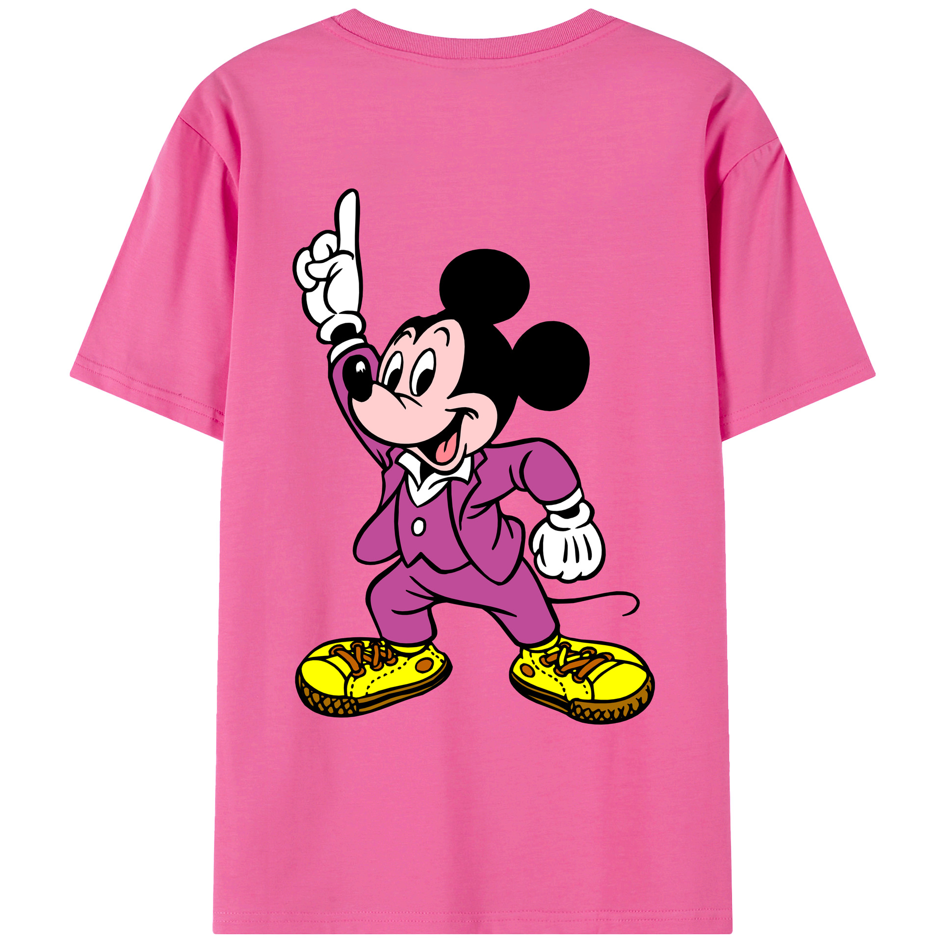 （画像用） ミッキーマウス Mickey Mouse レディース半袖Tシャツ(バックプリント)